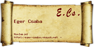 Eger Csaba névjegykártya